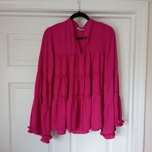 Women's Pink Ruffled Blouse Andrée By Unit Size M